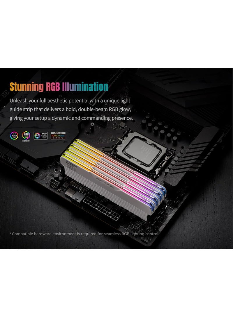 KLEVV Urbane V RGB DDR5 32GB (2x16GB) 6000MHz CL30 A-DIE 1.35V Gaming Desktop Ram Memory SK Hynix Chip XMP 3.0 / AMD Expo Ready (KD5AGUA80-60A300M) - Image 4